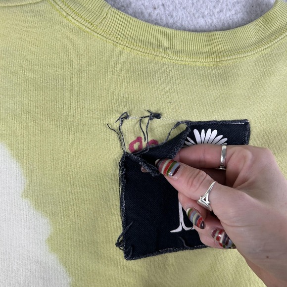 Vintage Guess Sweatshirt Womens Small Green Bleach Dye Crewneck Made USA 80s - Picture 10 of 15